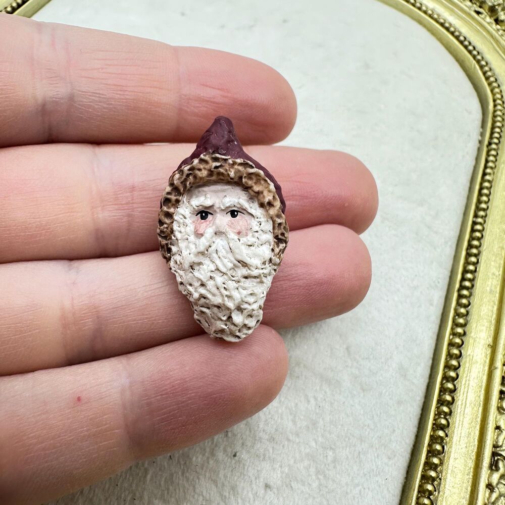 Linda Lindquist Santa Brooch St Nicholas Pin Christmas Jewelry